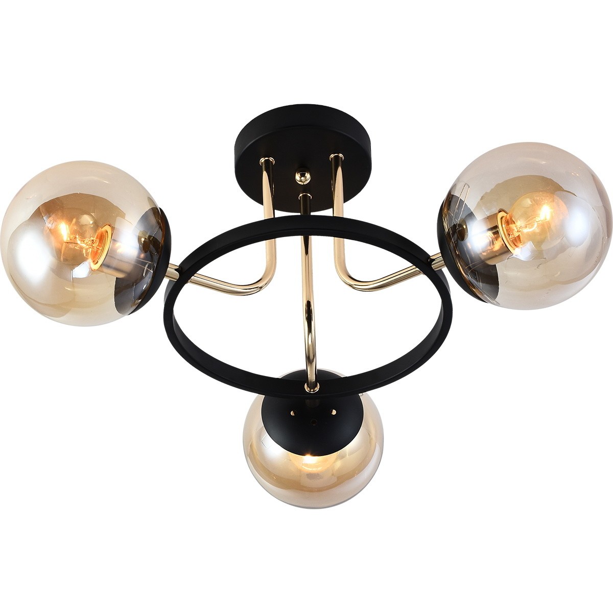 Люстра потолочная Reluce E27 01344-0.3-03 BK+FGD