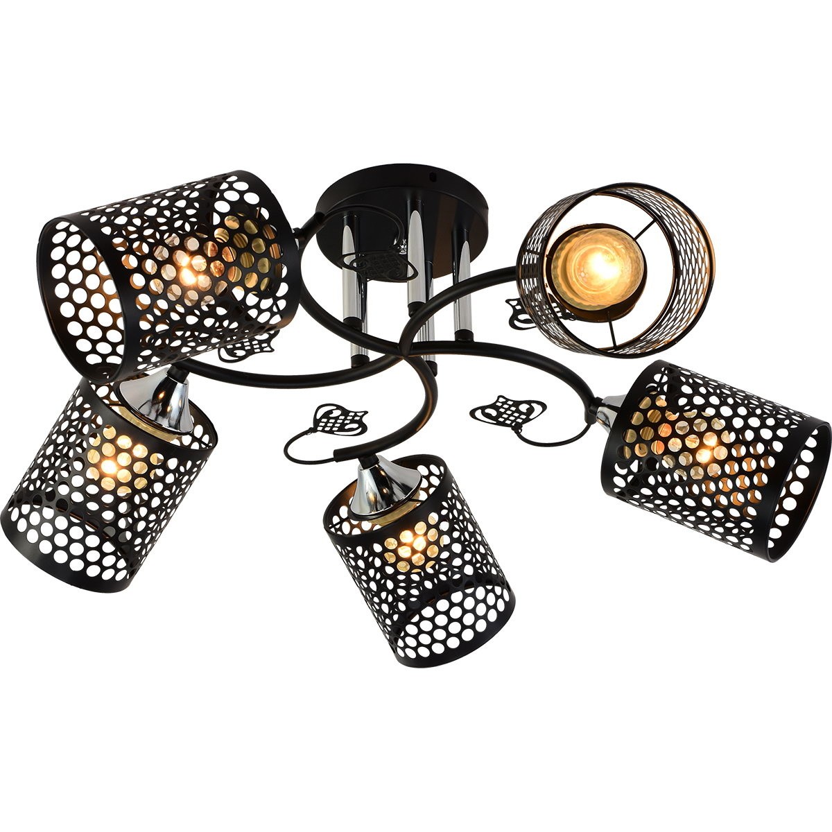 Люстра потолочная Reluce E27 11320-0.3-05 BK+CR