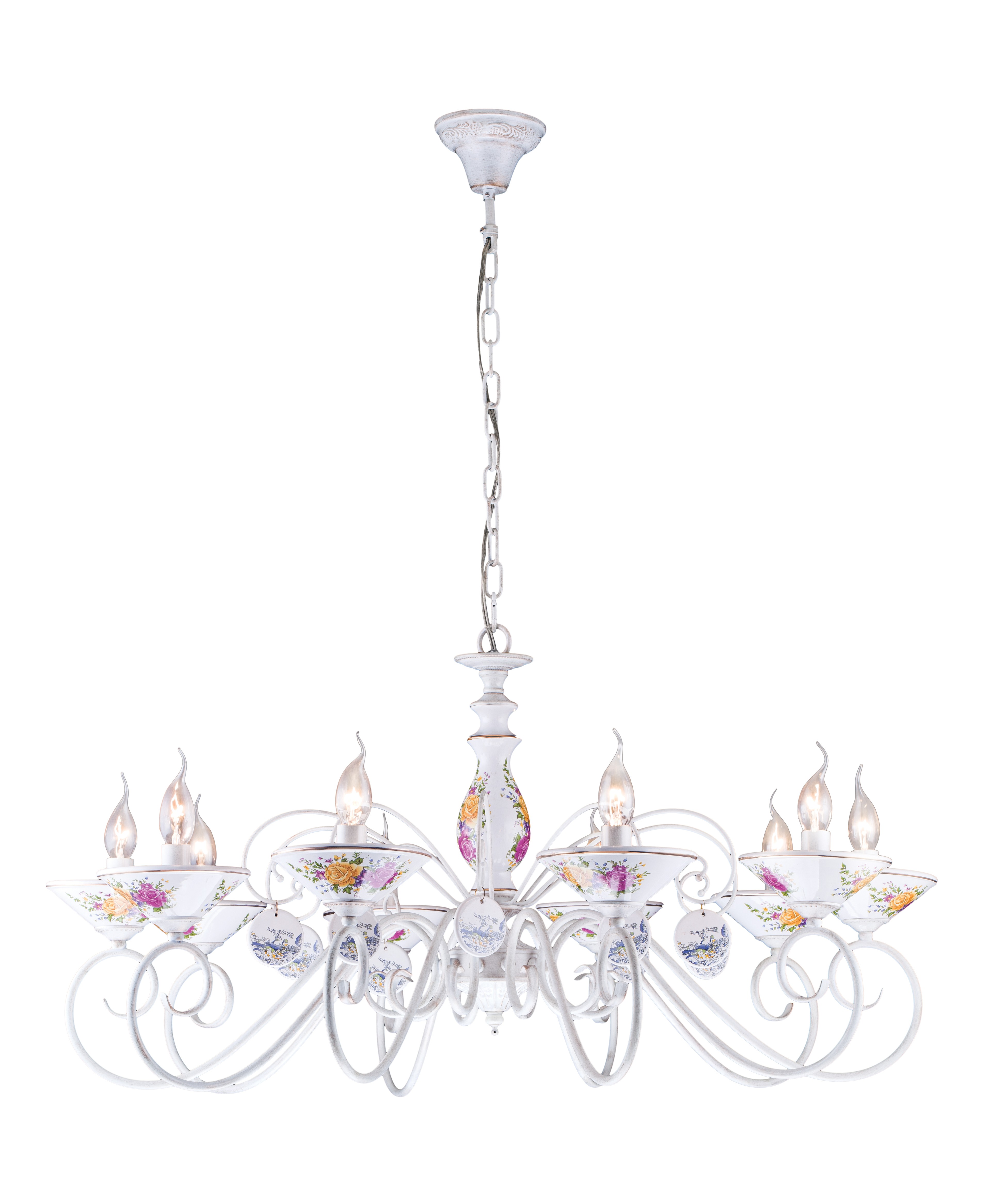 Люстра подвесная с цветочками Fiorato A2061LM-10WG Arte Lamp