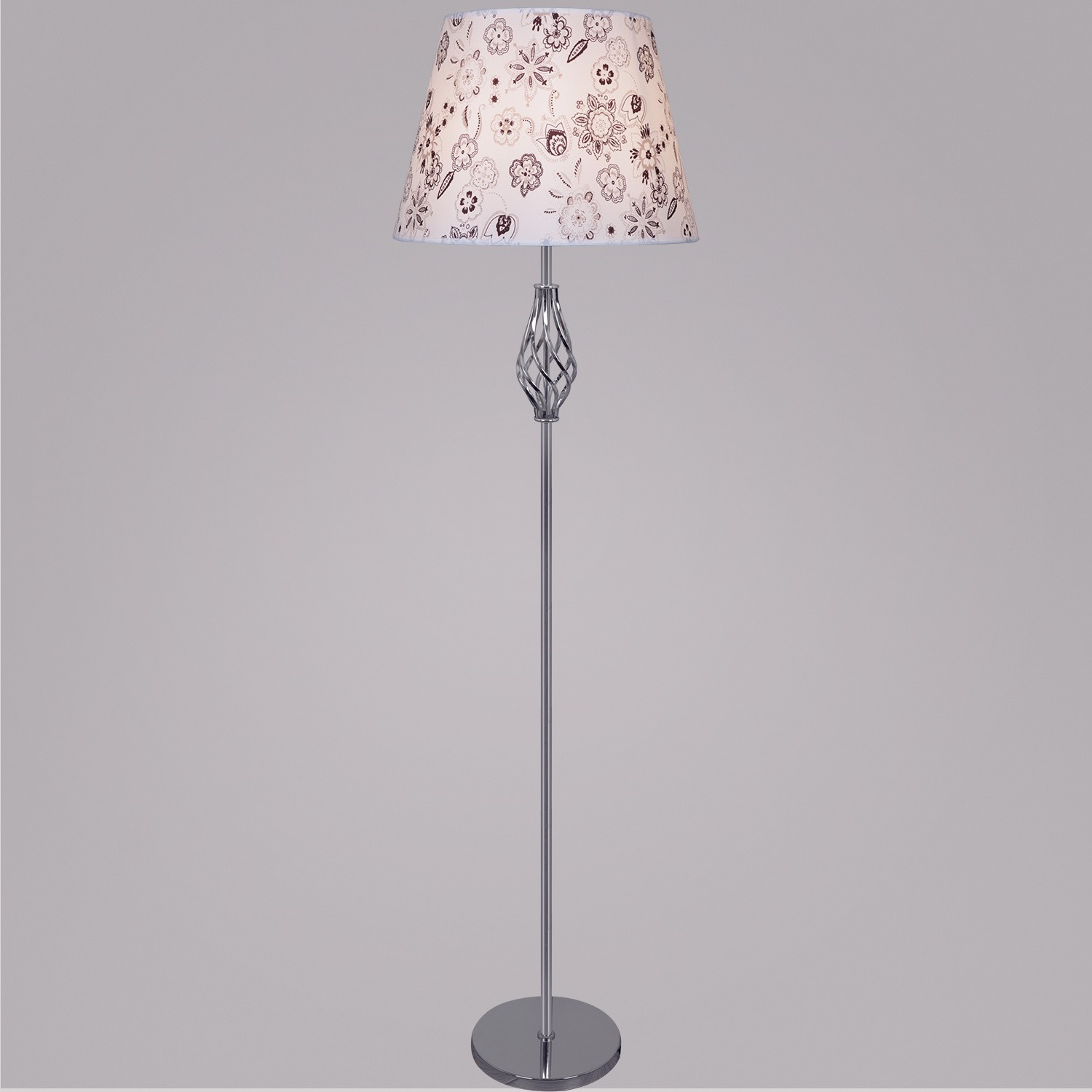 Торшеры напольный Reluce  86578-0.6-01 CH (SHADE 1718B WH)