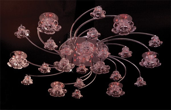 Потолочная люстра с пультом 4821 Eurosvet 4821/9 хром/синий+красный+фиолетовый