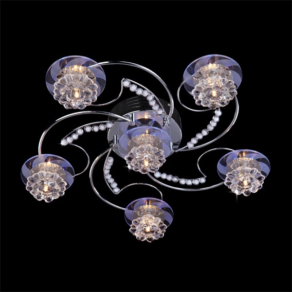 Потолочная люстра с пультом 4882 Eurosvet 4882/6 хром/синий+красный+фиолетовый