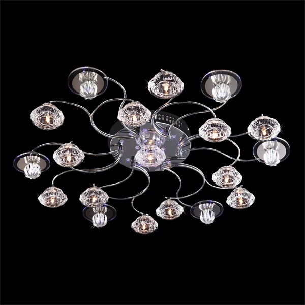 Потолочная люстра с пультом 4889 Eurosvet 4889/13 хром/синий+красный+фиолетовый