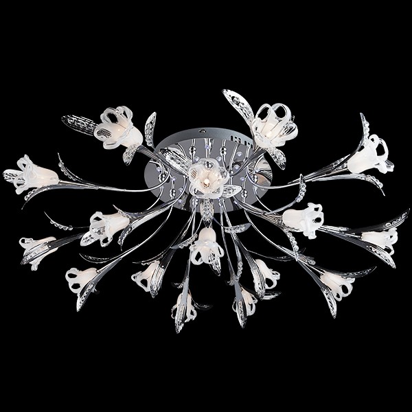 Потолочная люстра с пультом 5126 Eurosvet 5126/16 хром/синий+красный+фиолетовый