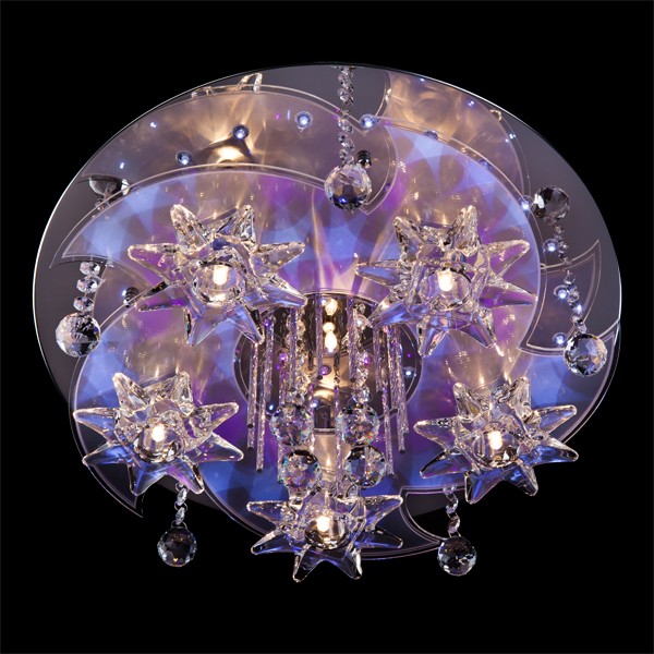 Потолочная люстра с пультом 5350 Eurosvet 5350/6 хром/белый-синий+красный+фиолетовый