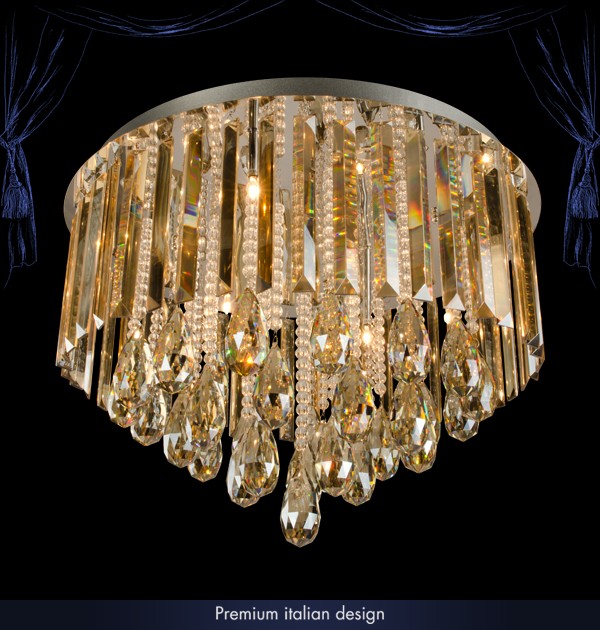 Потолочная люстра Eurosvet 100 100/12 Almira хром/тонированный хрусталь Strotskis LED (уп. Premium)
