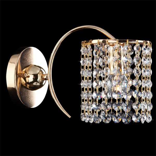 Настенное бра Eurosvet 3233 3233/1 золото/прозрачный хрусталь Strotskis