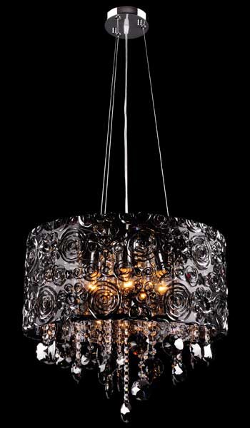 Подвесная люстра Eurosvet 3400 3400/5 хром/дымчатый хрусталь Strotskis