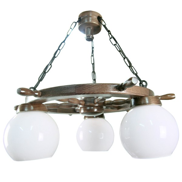 Подвесная люстра Zaklad Stolarski орех 78 орех (плафон N-23 - 3 шт.)