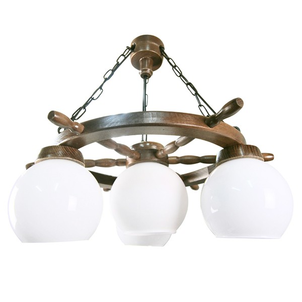 Подвесная люстра Zaklad Stolarski орех 80 орех (плафон N-23 - 4 шт.)