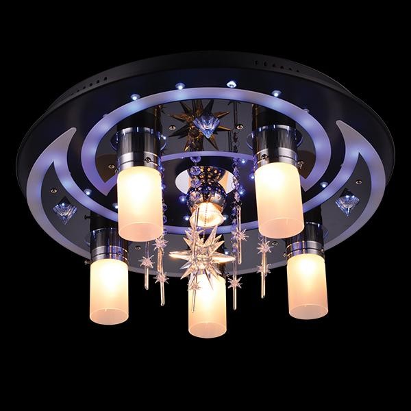 Потолочная люстра с пультом 4944 Eurosvet 4944/5+1 чёрный/бело-синий