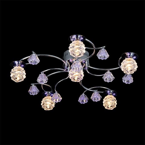 Потолочная люстра с пультом 80002 Eurosvet 80002/6 хром/синий+красный+фиолетовый