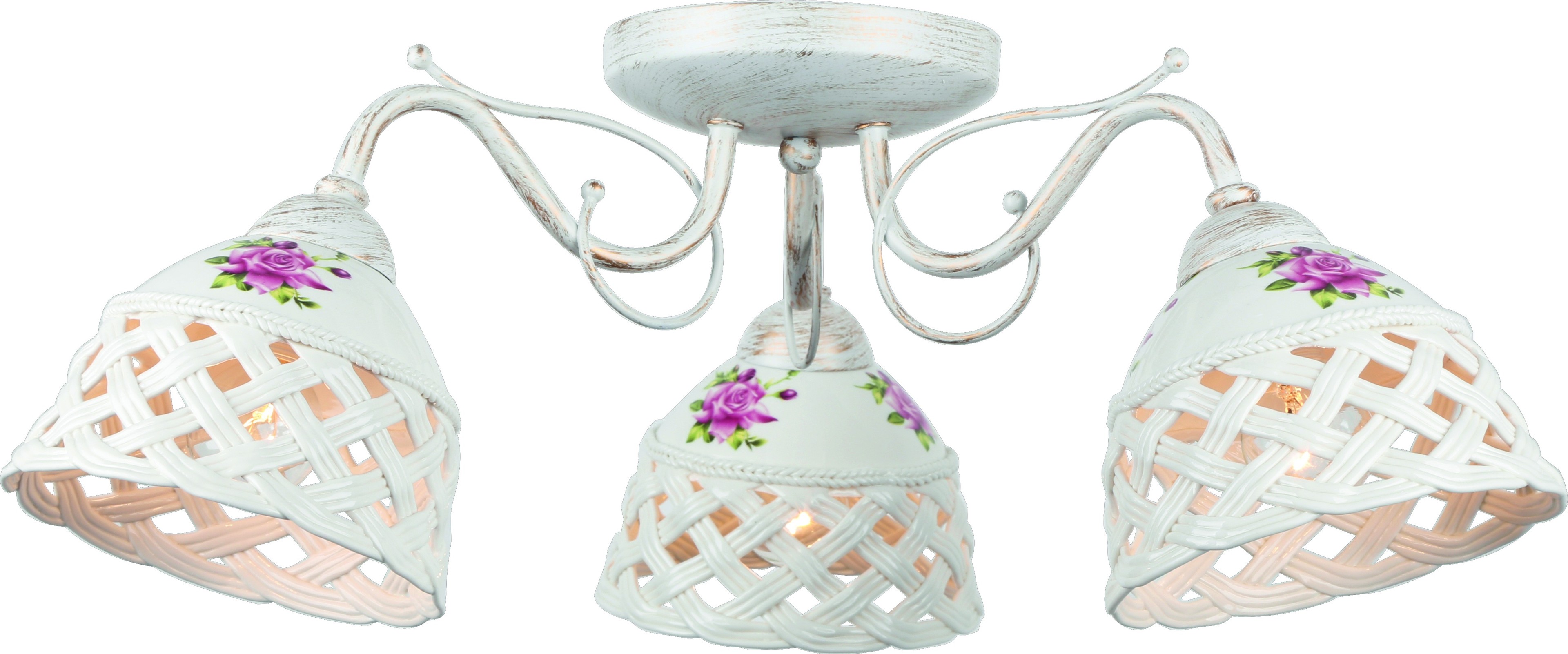 Люстра потолочная с цветочками Wicker A6616PL-3WG Arte Lamp