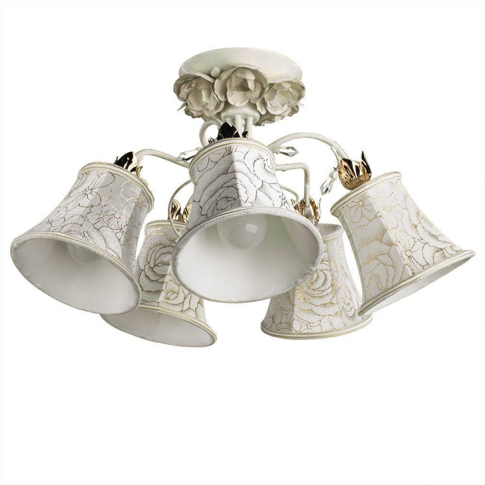 Люстра потолочная с цветочками Bellis A2819PL-5WG Arte Lamp