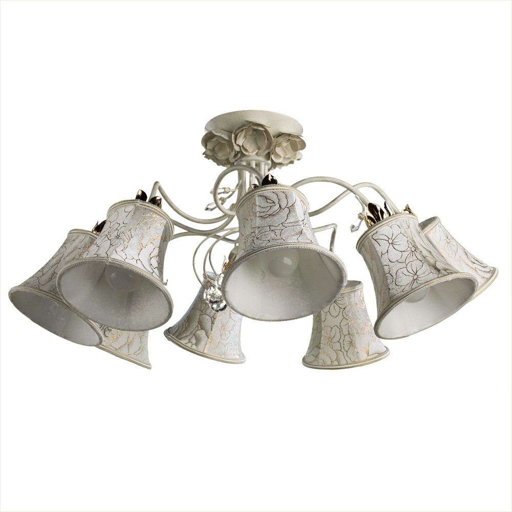 Люстра потолочная с цветочками Bellis A2819PL-8WG Arte Lamp