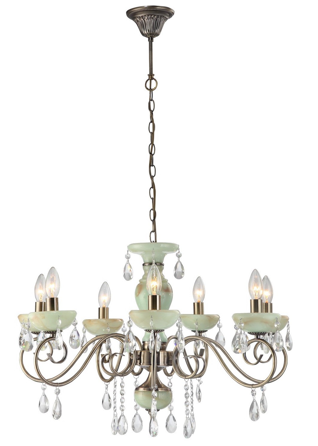 Подвесная люстра Arte Lamp ONYX GREEN A9592LM-7AB