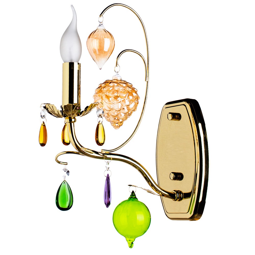 Разноцветный настенный светильник Ricchezza A2011AP-1GO Arte Lamp