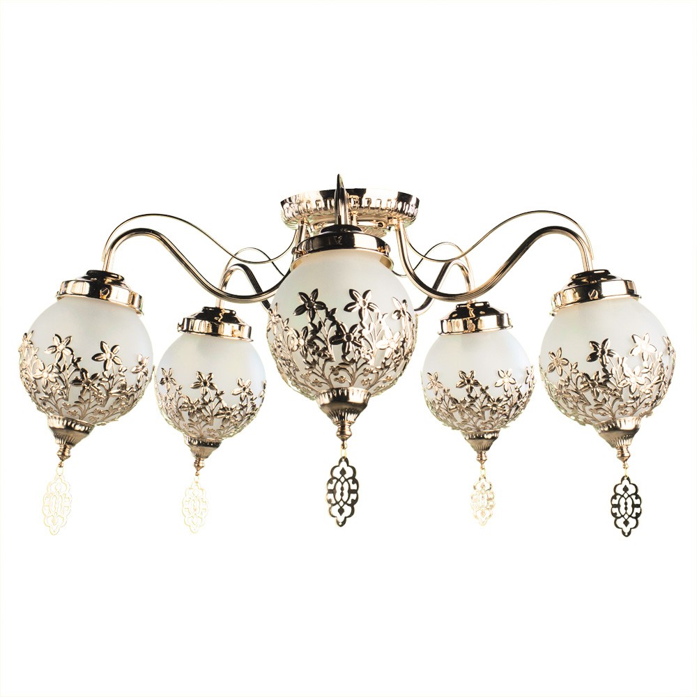 Люстра потолочная с цветочками Moroccana A4552PL-5GO Arte Lamp