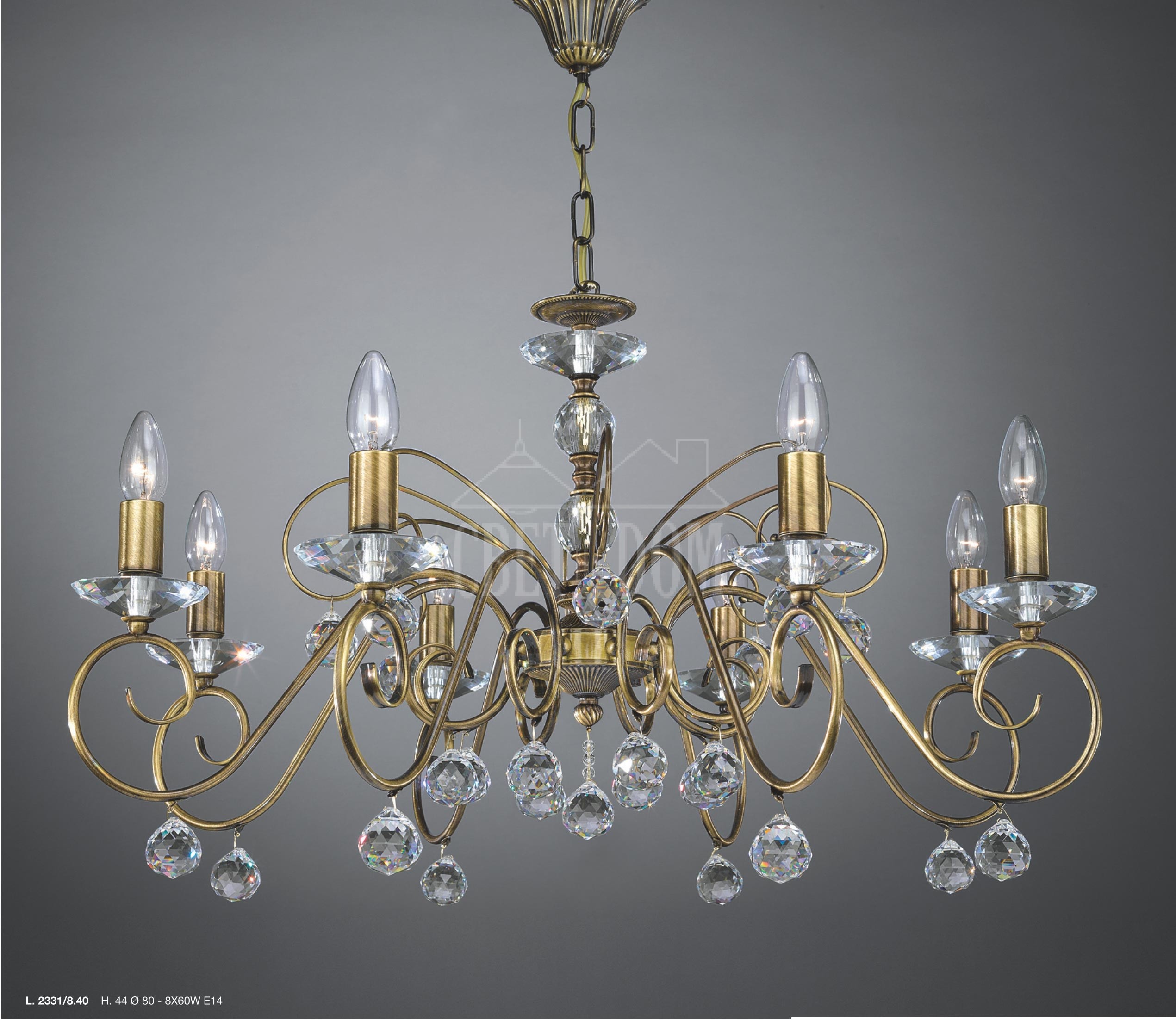 Подвесная хрустальная люстра 2331 La Lampada L 2331/8.40