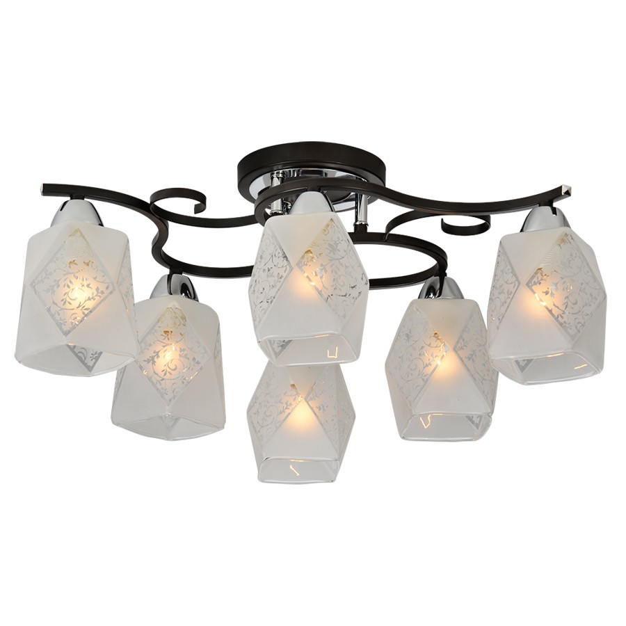 Потолочная люстра ID lamp Birmingham 233/6PF-Blackchrome