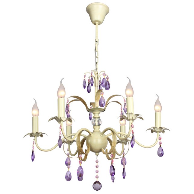 Люстра подвесная с цветочками Hialeah 257/6-Whiteplatina ID lamp