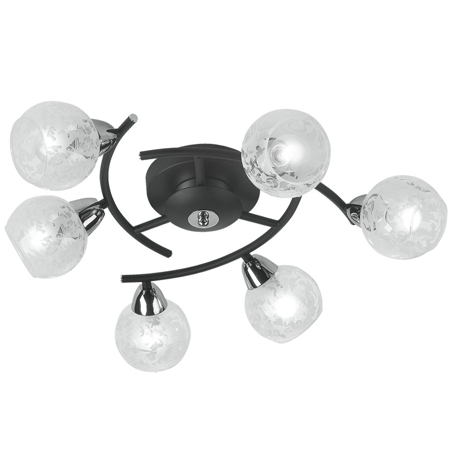 Потолочная люстра ID lamp Cleveland 382/6PF-Blackchrome
