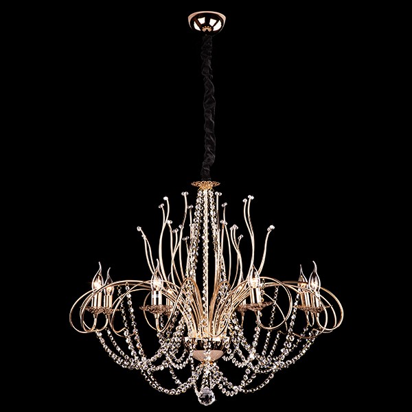 Подвесная люстра Eurosvet 10002 10002/8 золото/прозрачный хрусталь Strotskis