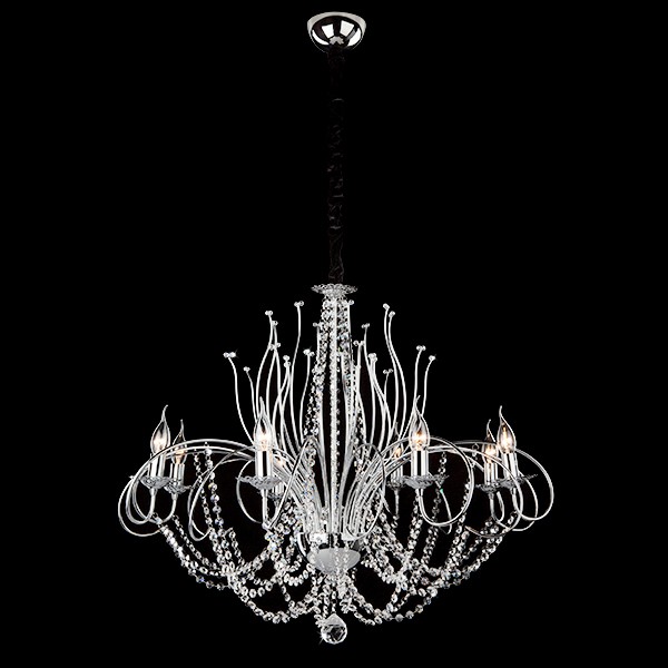 Подвесная хрустальная люстра 10002 Eurosvet 10002/8 хром/прозрачный хрусталь Strotskis
