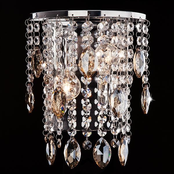 Настенное бра Eurosvet 10027 10027/2 хром/прозрачный+тонированный хрусталь Strotskis