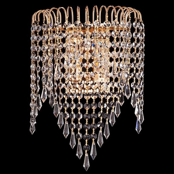 Настенное бра Eurosvet 10026 10026/2 золото/прозрачный хрусталь Strotskis