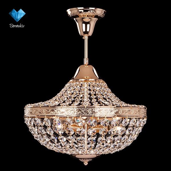 Потолочная люстра Eurosvet 10023 10023/6 золото/прозрачный хрусталь Strotskis