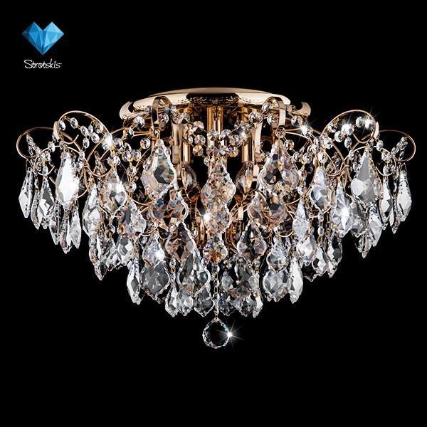 Потолочная люстра Eurosvet 10032 10032/6 золото/прозрачный хрусталь Strotskis