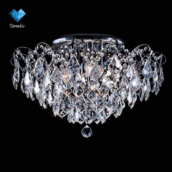 Потолочная люстра Eurosvet 10032 10032/6 хром/прозрачный хрусталь Strotskis