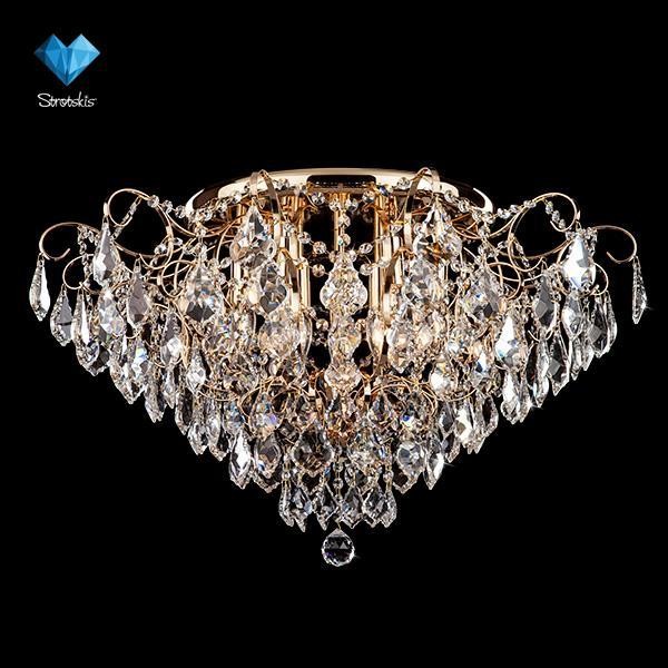 Потолочная люстра Eurosvet 10032 10032/9 золото/прозрачный хрусталь