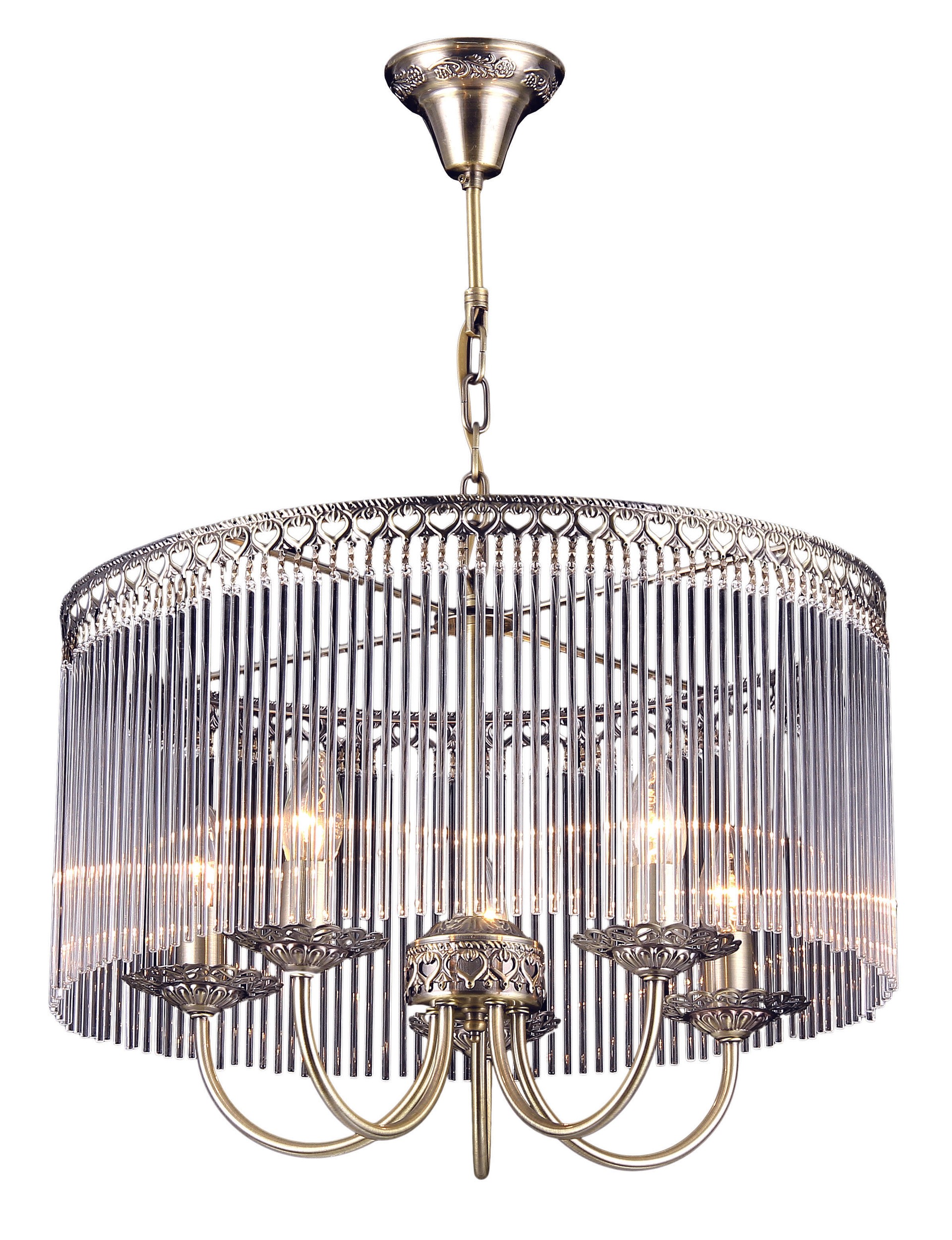 Подвесная хрустальная люстра 11301 Natali Kovaltseva 11301/5C ANTIQUE