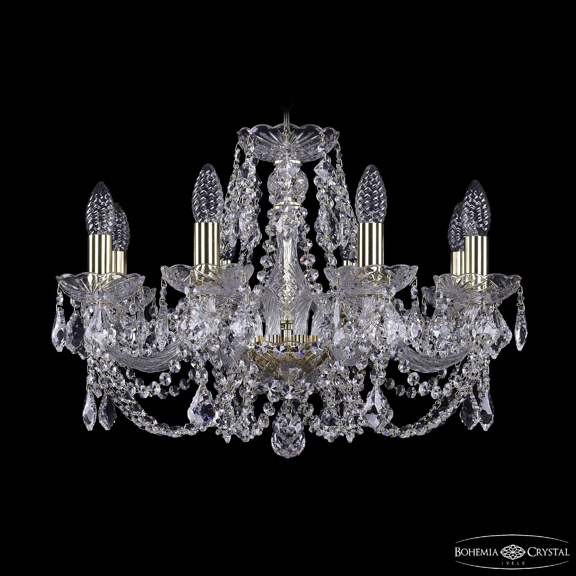 Подвесная хрустальная люстра 1402 Bohemia 1402/8/195 G Leafs