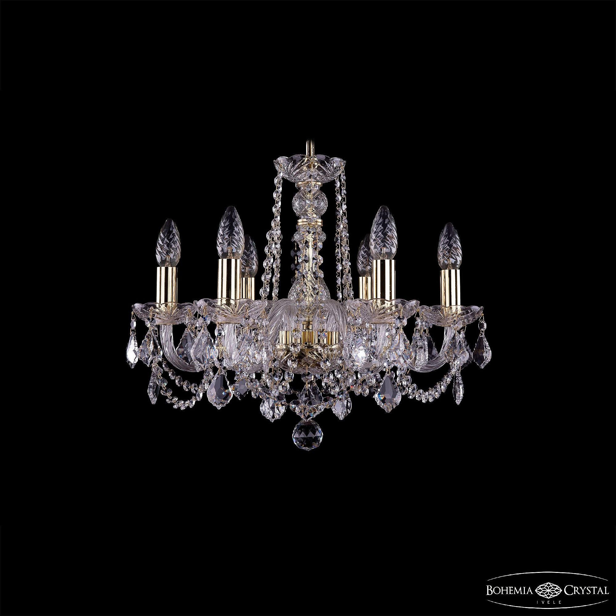 Подвесная хрустальная люстра 1402 Bohemia 1402/6/160 G Leafs