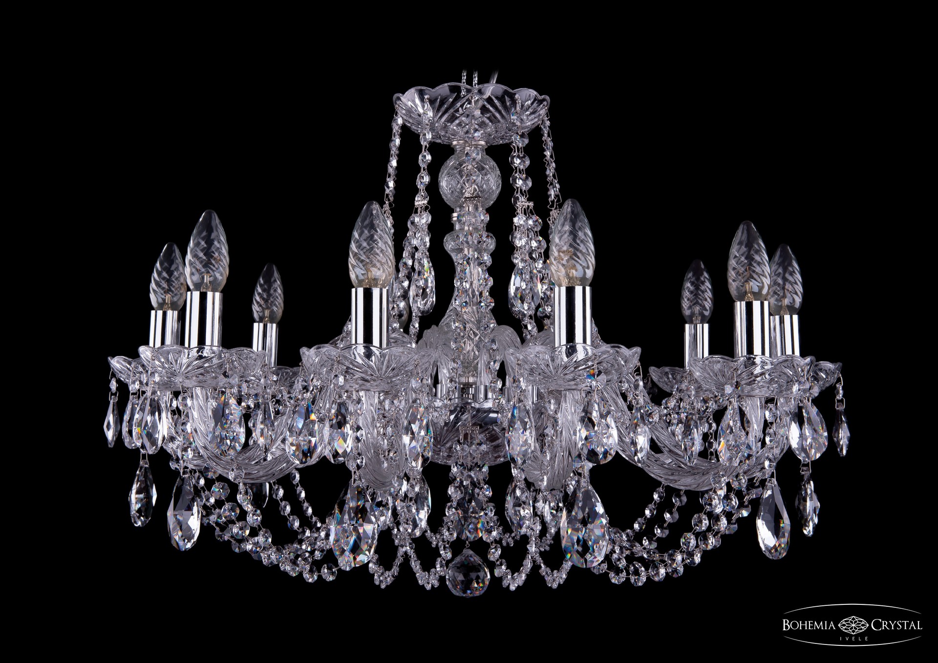 Подвесная хрустальная люстра 1406 Bohemia 1406/10/240 Ni