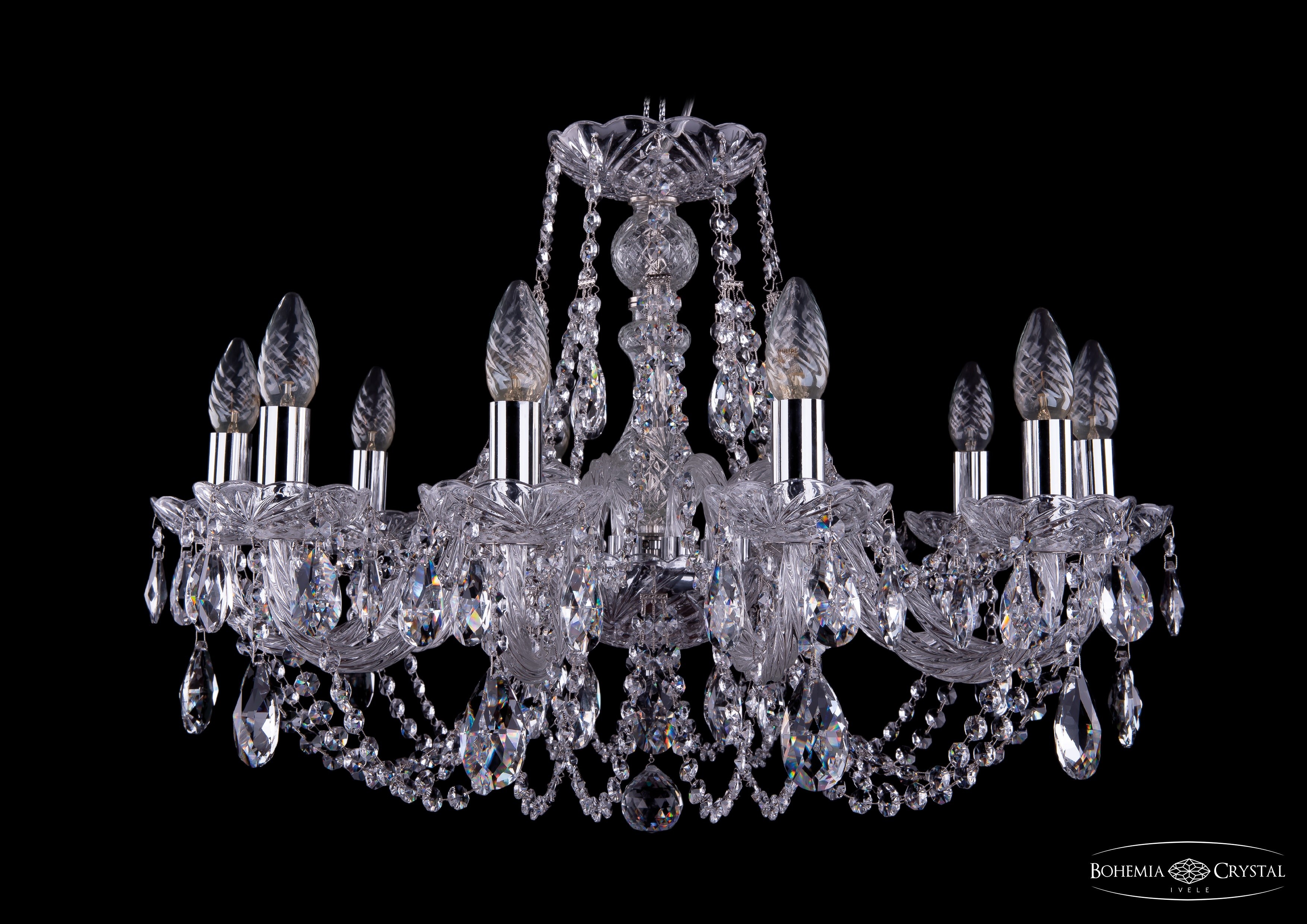 Подвесная хрустальная люстра 1406 Bohemia 1406/10/240 Ni