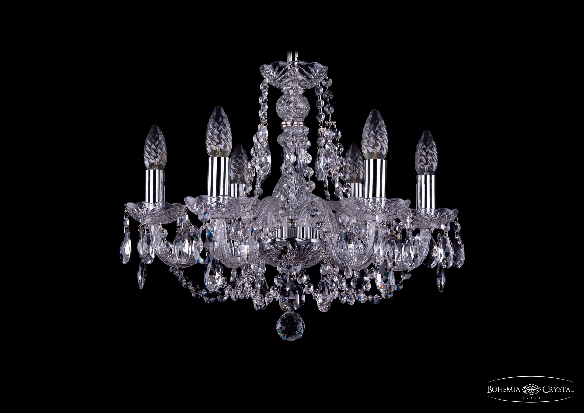 Подвесная хрустальная люстра 1406 Bohemia 1406/6/160 Ni