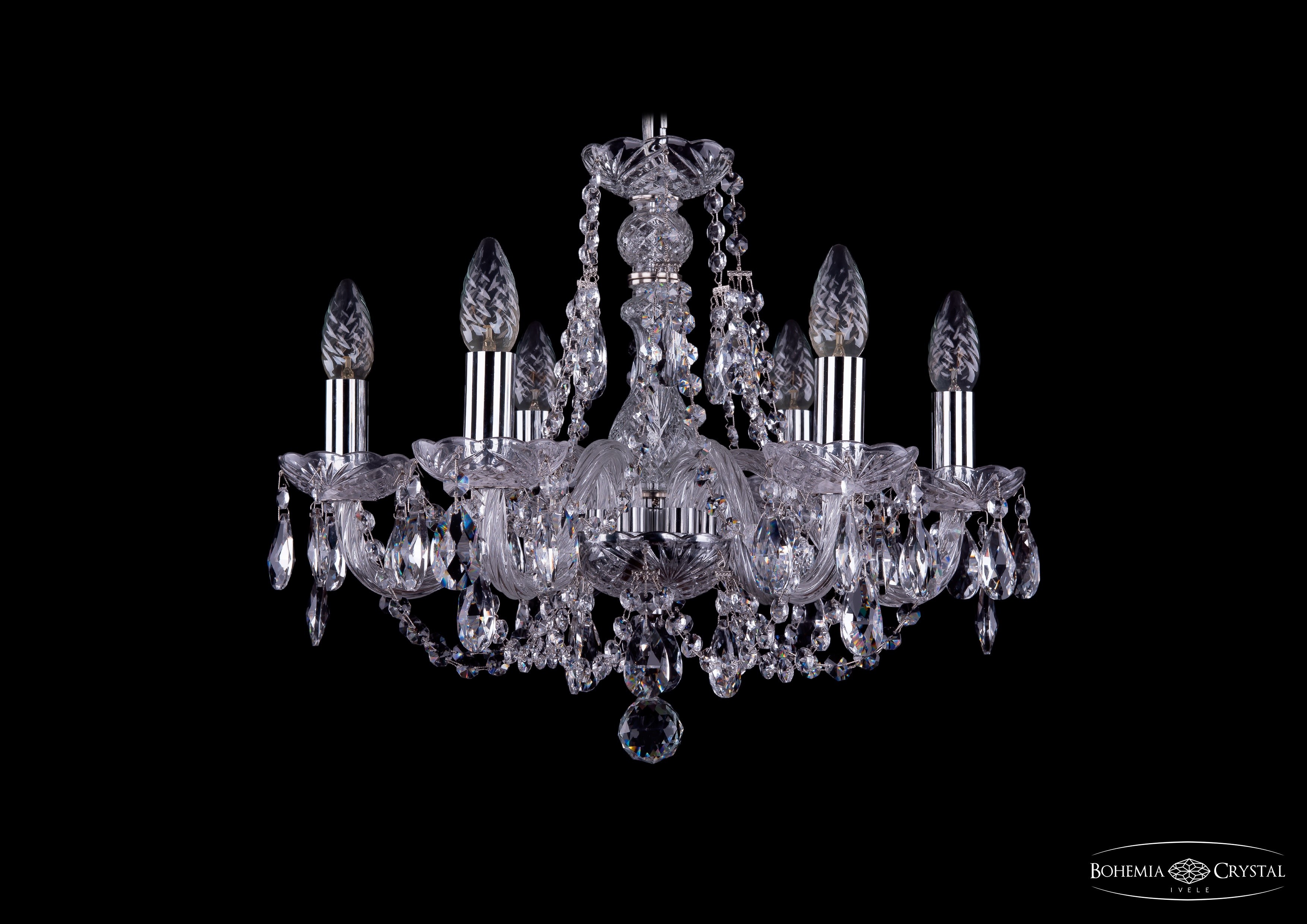 Подвесная хрустальная люстра 1406 Bohemia 1406/6/160 Ni