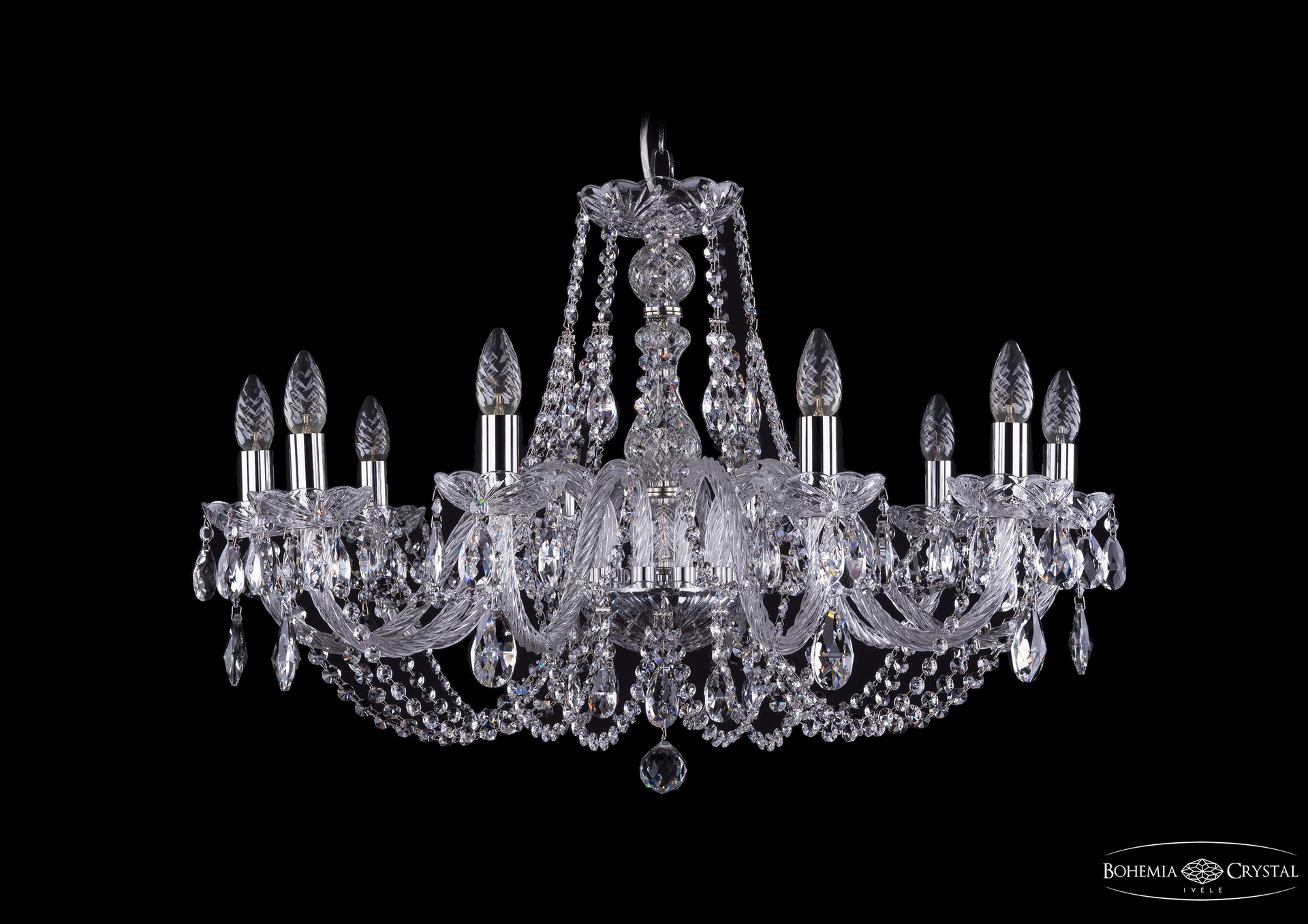 Подвесная хрустальная люстра 1406 Bohemia 1406/10/300 Ni