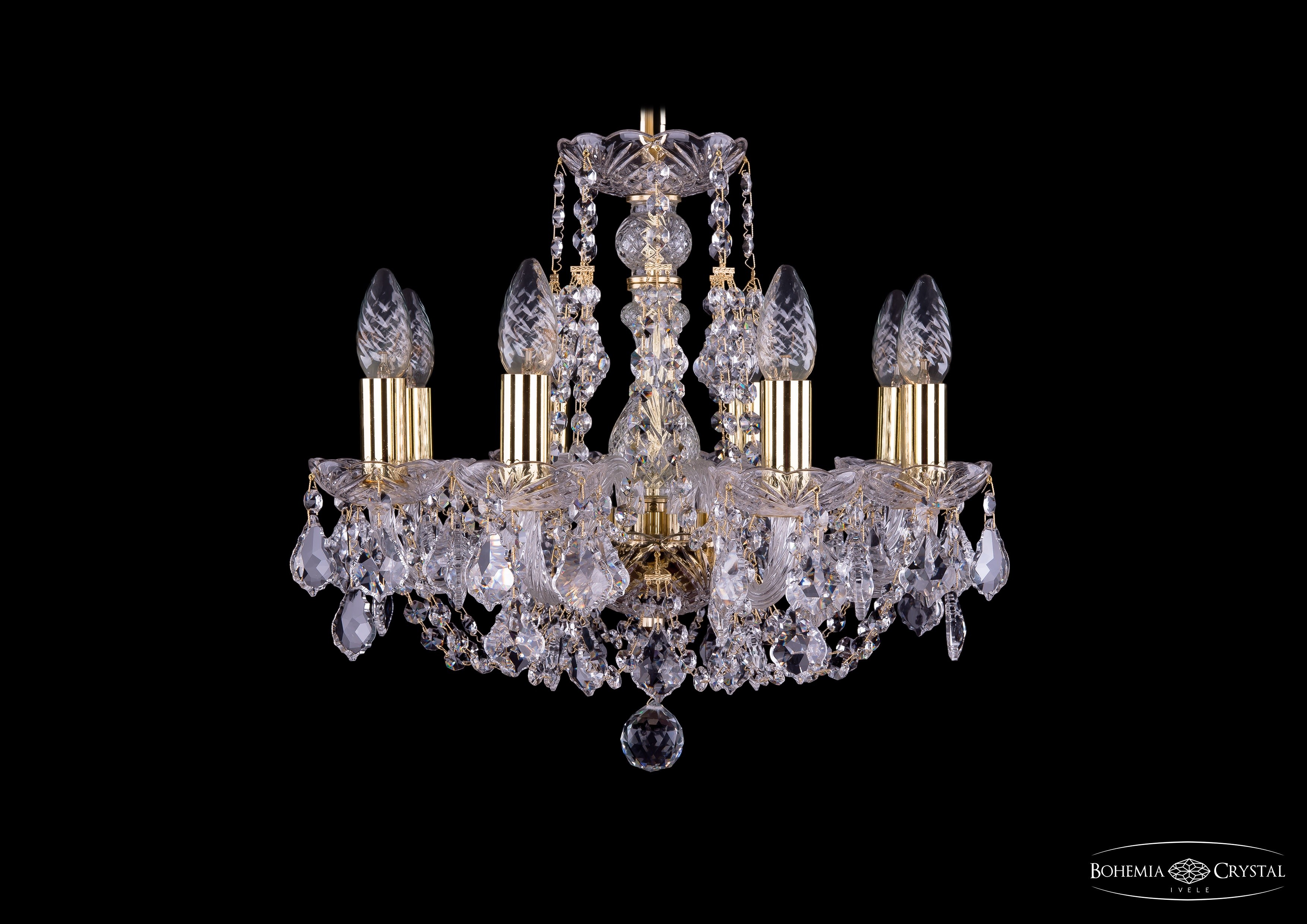 Подвесная хрустальная люстра 1406 Bohemia 1406/8/141 G Leafs