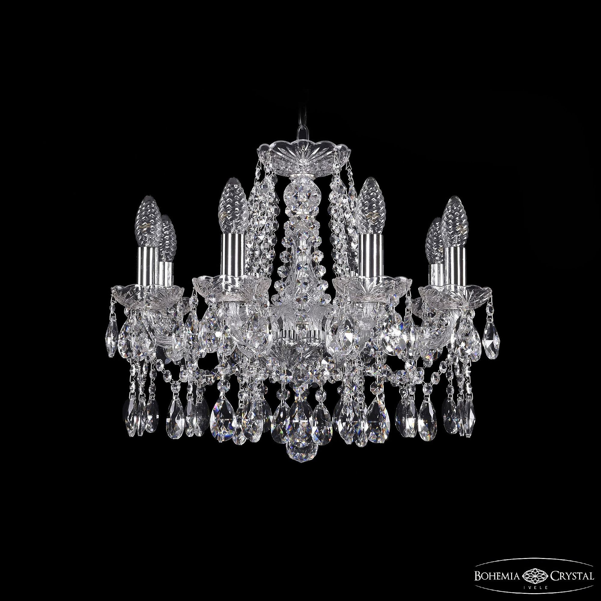 Подвесная хрустальная люстра 1413 Bohemia 1413/8/165 Ni