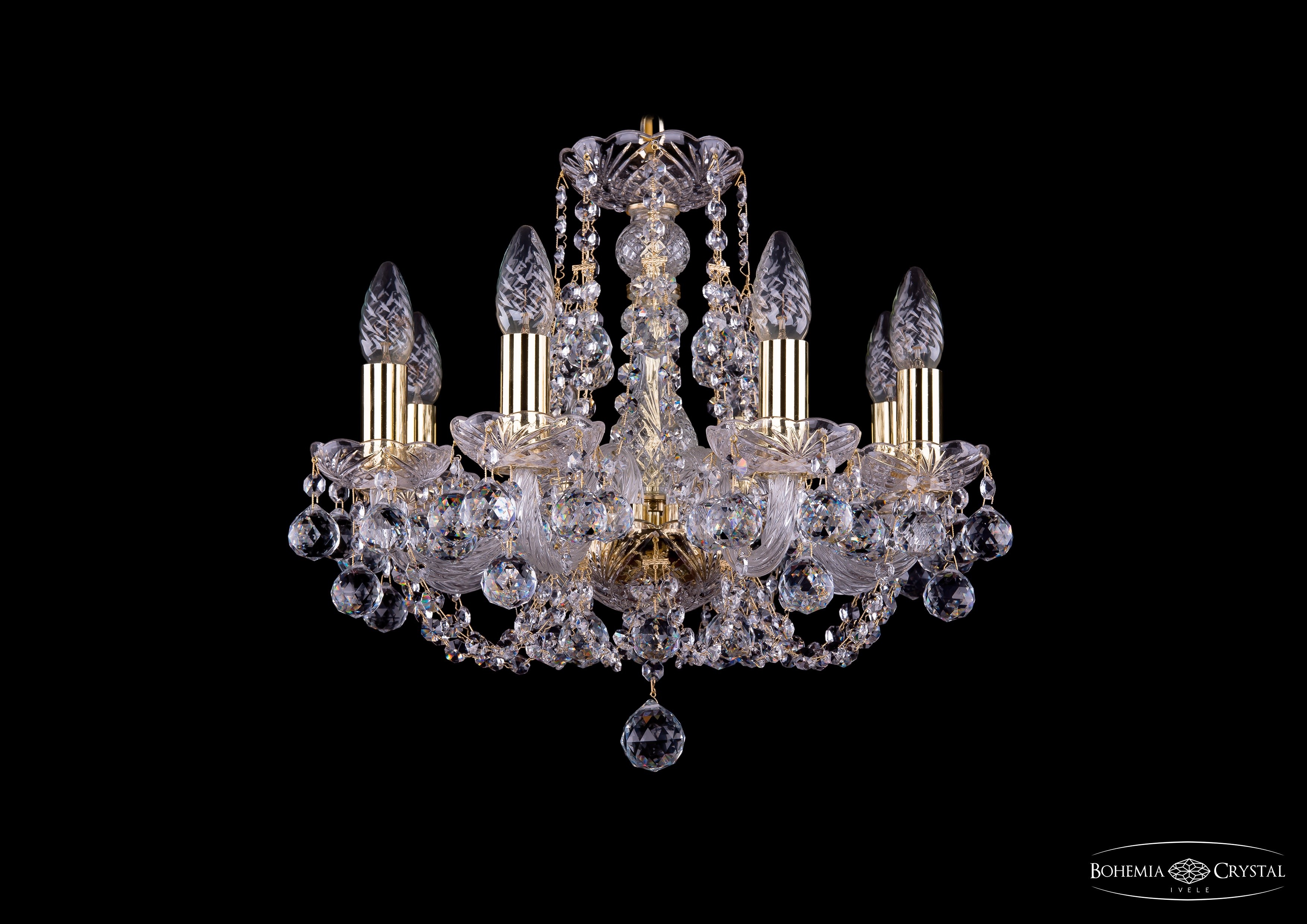 Подвесная хрустальная люстра 1406 Bohemia 1406/8/141 G Balls