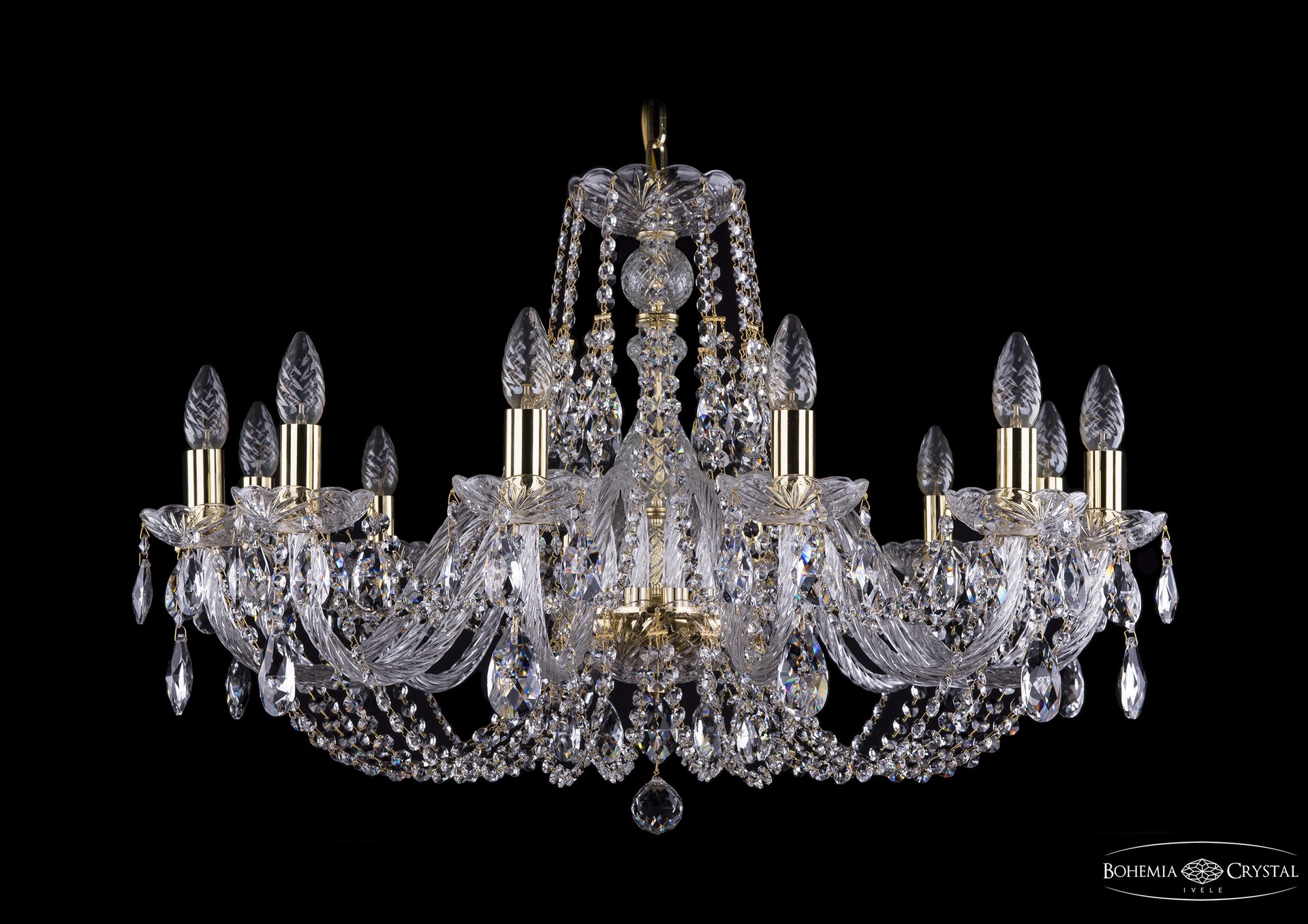 Подвесная хрустальная люстра 1406 Bohemia 1406/12/300 G