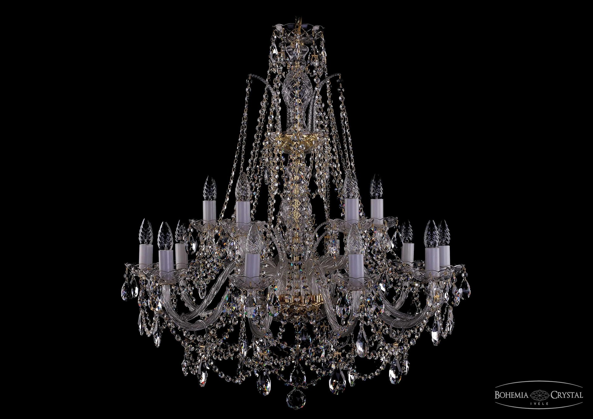 Подвесная хрустальная люстра 1411 Bohemia 1411/10+5/300 G