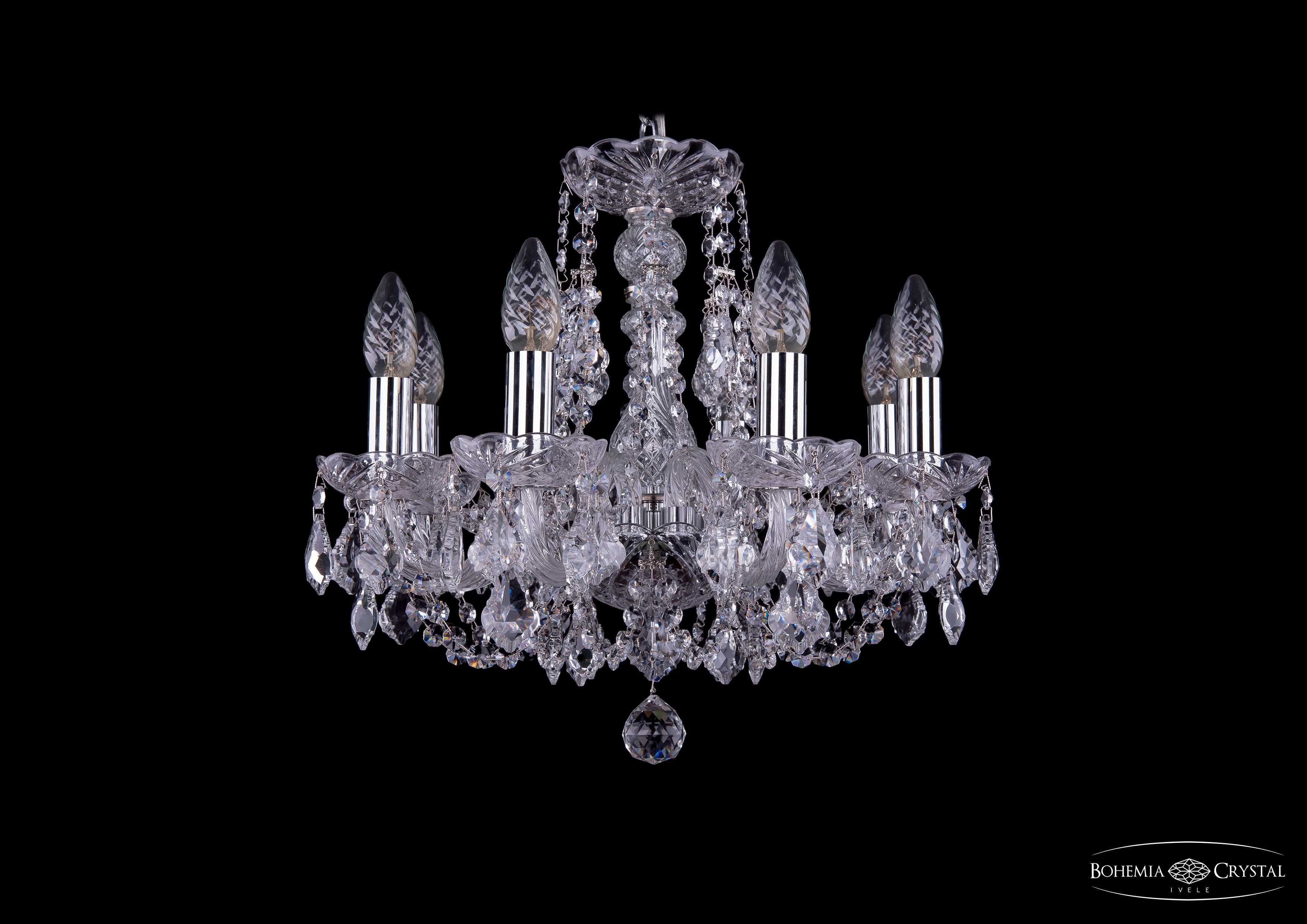 Подвесная хрустальная люстра 1406 Bohemia 1406/8/141 Ni Leafs