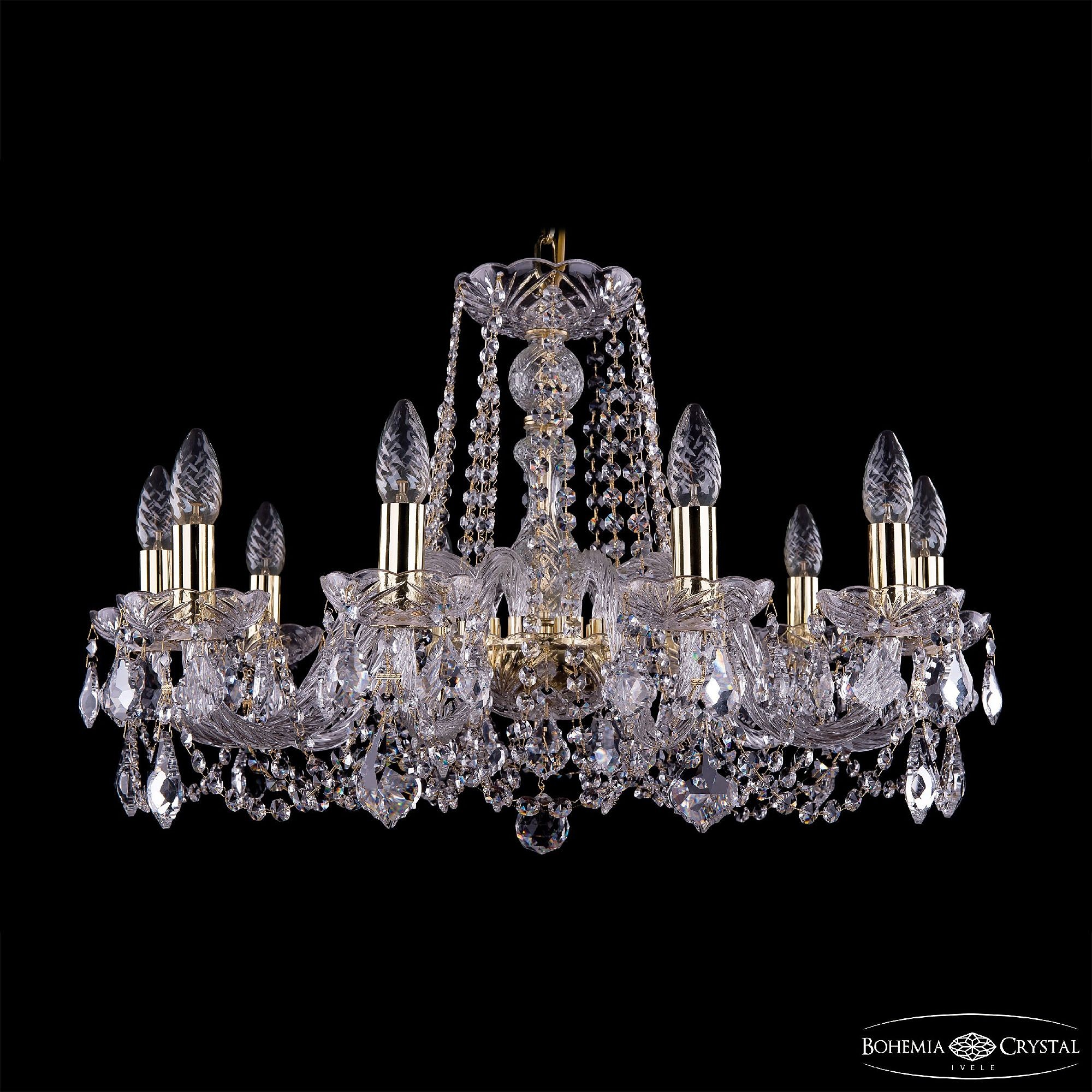 Подвесная хрустальная люстра 1402 Bohemia 1402/10/240 G Leafs