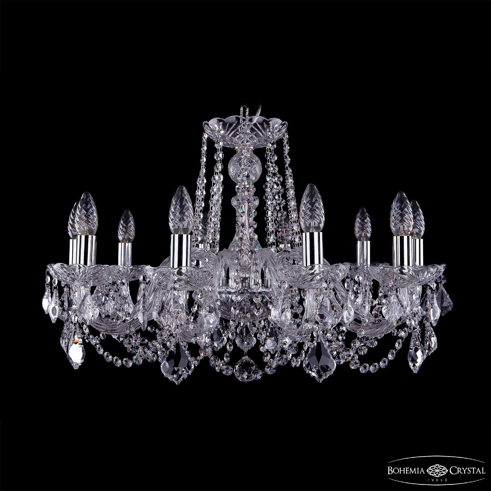 Подвесная хрустальная люстра 1402 Bohemia 1402/10/240 Ni Leafs